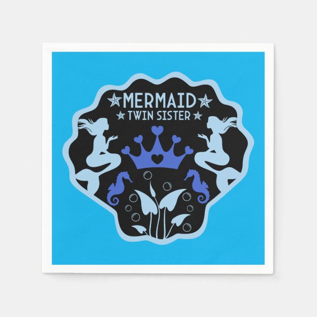 Serviette En Papier Soeurs jumelles Mermaid (Devant)