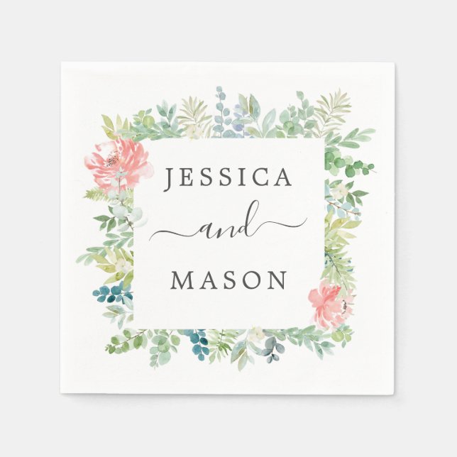 Serviette En Papier Soft Greenery Mariage Cocktail Napkin (Devant)