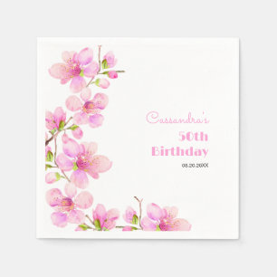 Serviette En Papier Soft Pastel Rose Cerise Fleur Sakura Anniversaire