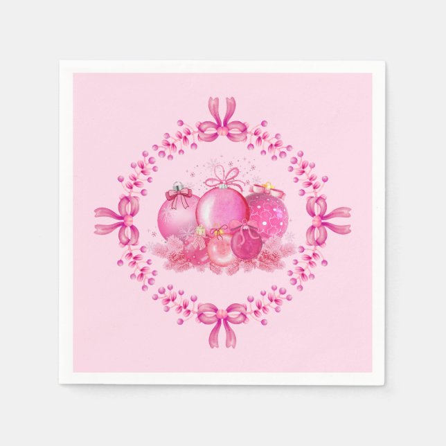 Serviette En Papier Soft Pink Ornament Holiday Collection (Devant)