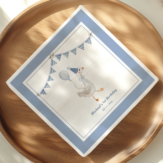 Serviette En Papier Soie Goose Blue Boy fête d'anniversaire (Créateur téléchargé)