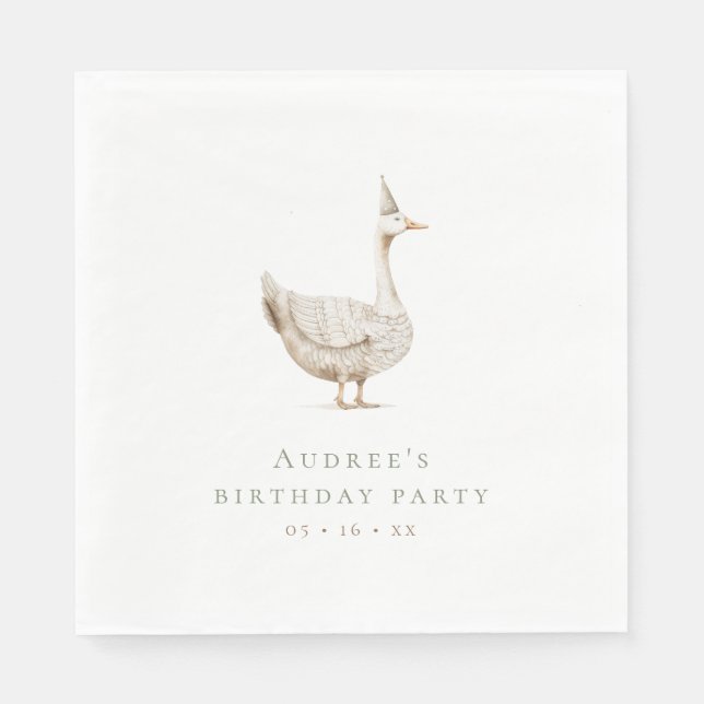 Serviette En Papier Soie minimaliste fête d'anniversaire (Devant)