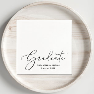 Serviette En Papier Soignée de graduation de script élégant