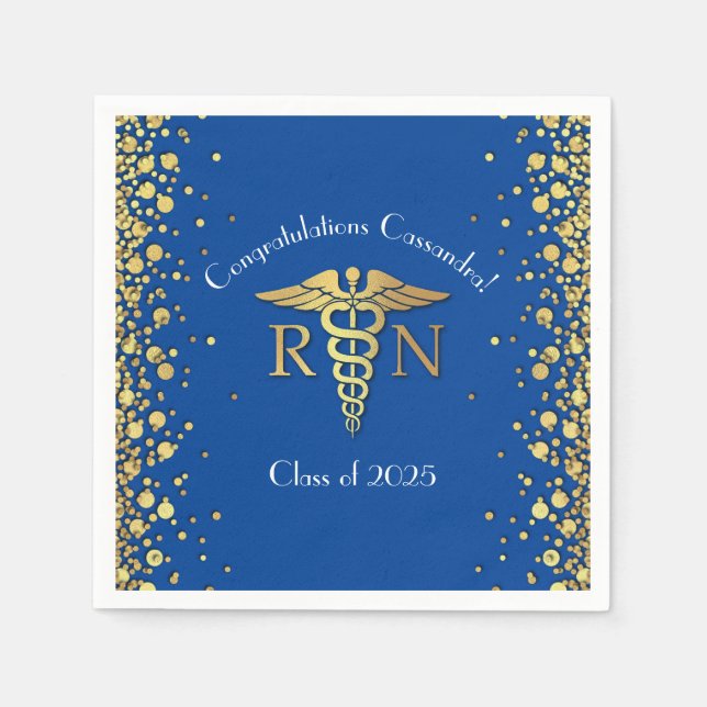 Serviette En Papier Soins infirmiers École de Graduation Party Blue Go (Devant)