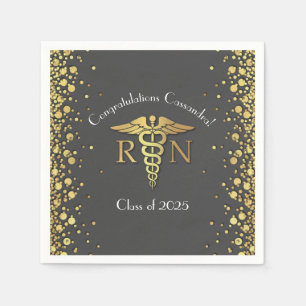 Serviette En Papier Soins infirmiers École de Graduation Party Gris Or