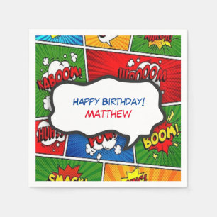 Serviette En Papier Soirée Anniversaire de enfant de style BD