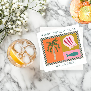 Serviette En Papier Soirée au bord de mer ANNIVERSAIRE Moderne Mignon
