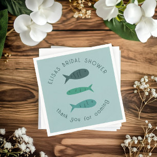 Serviette En Papier Soirée au bord de mer pour la Mariée Fishes CUSTOM