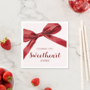 Serviette En Papier Soirée Chérie Élégant Nœud Papillon Fête de la Sai