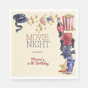 Serviette En Papier Soirée cinéma anniversaire pour enfants