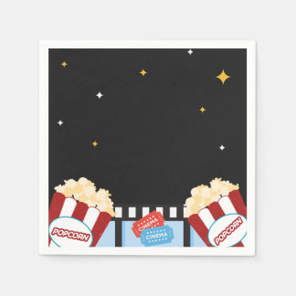 Serviette En Papier soirée cinéma popcorn jardin