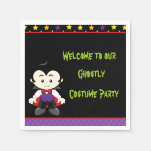 Serviette En Papier Soirée costumée d'Halloween du garçon Vampire mign