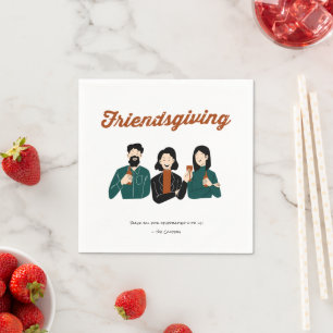 Serviette En Papier Soirée d'Ami Thanksgiving Friendsgiving Friendsgiv