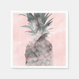Serviette En Papier Soirée d'ananas rose Gold Pink Tropical