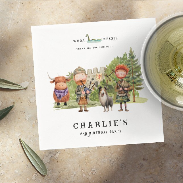 Serviette En Papier Soirée d'anniversaire à thème écossais (Créateur téléchargé)