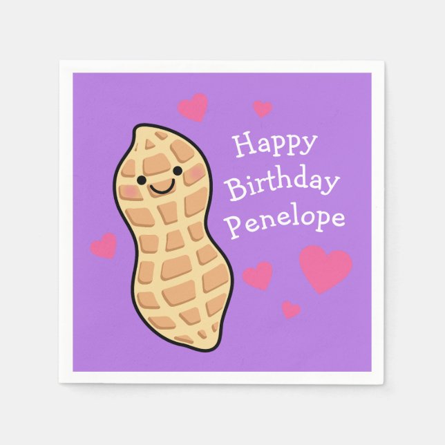 Serviette En Papier Soirée d'anniversaire d'arachide mignonette enfant (Devant)