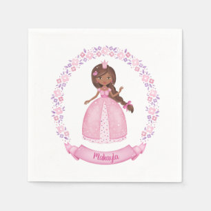 Serviette En Papier Soirée d'anniversaire de la princesse rose mignonn