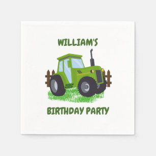 Serviette En Papier Soirée d'anniversaire du jote Green Tractor