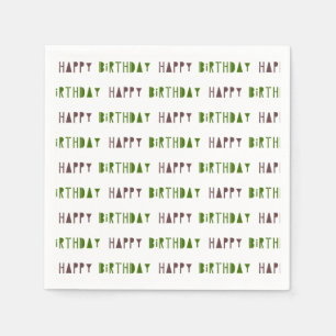 Serviette En Papier Soirée d'anniversaire verte et Brown
