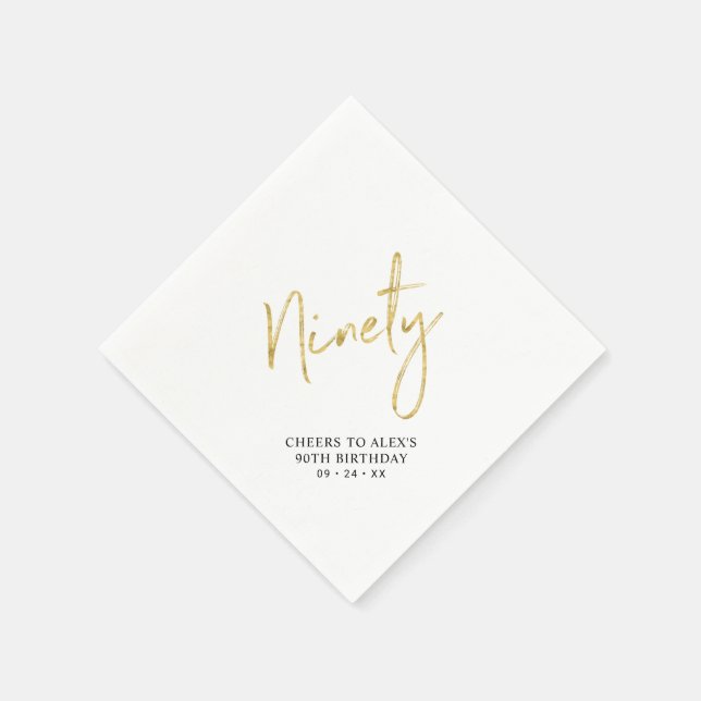 Serviette En Papier Soirée de 90e anniversaire pour Adulte (Coin)