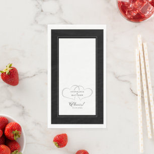 Serviette En Papier Soirée de calligraphie Mariage noir & blanc