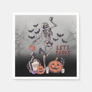 Serviette En Papier Soirée de carottage citrouille Halloween personnal