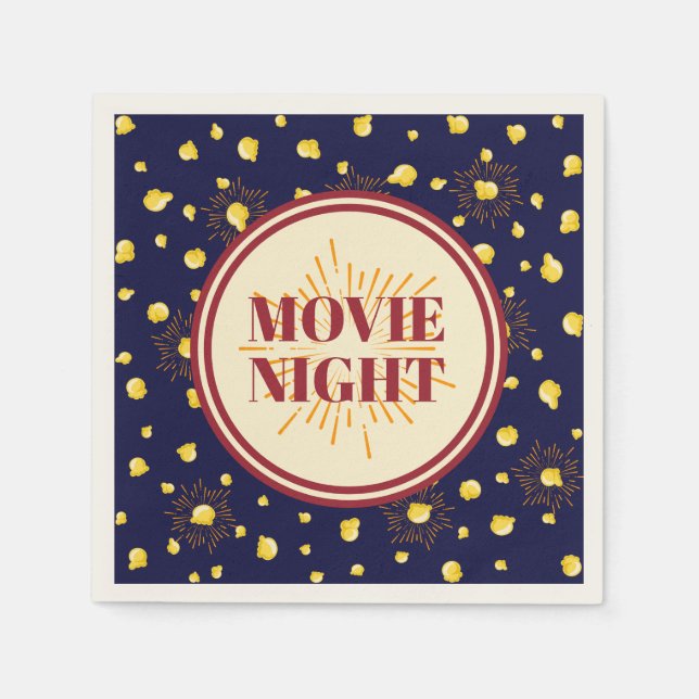 Serviette En Papier Soirée de cinéma fête d'anniversaire - Feu d'artif (Devant)