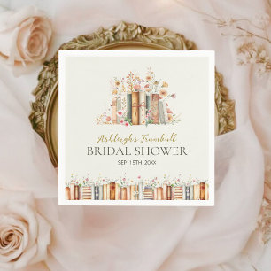 Serviette En Papier Soirée de Fête des mariées florale à thème rustiqu