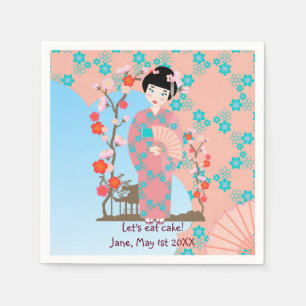 Serviette En Papier Soirée de Geisha girl