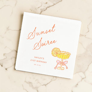 Serviette En Papier Soirée de la fête du coucher de soleil d'été