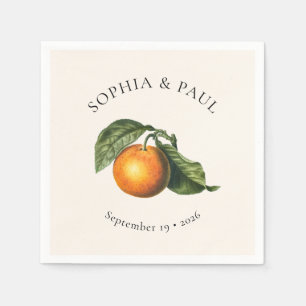 Serviette En Papier Soirée de mariage vintage Orange Citrus