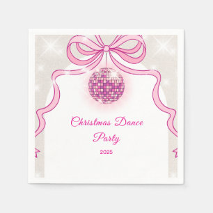 Serviette En Papier Soirée de Noël des Filles Disco Rose