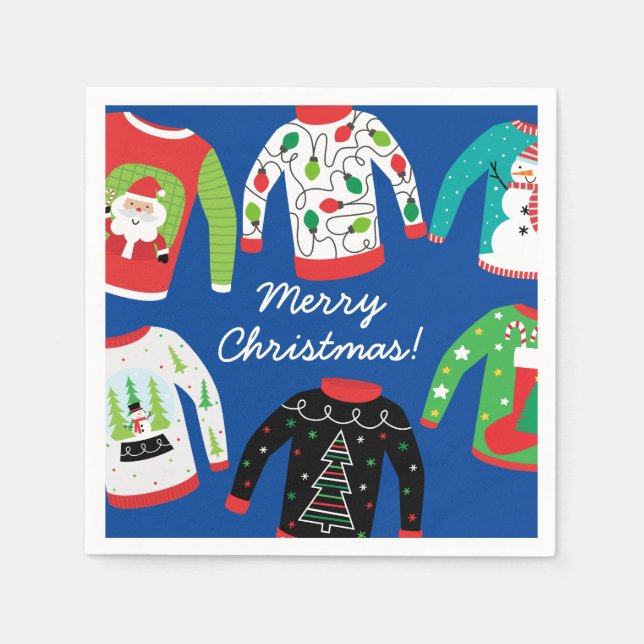 Serviette En Papier Soirée de Noël moche (Devant)
