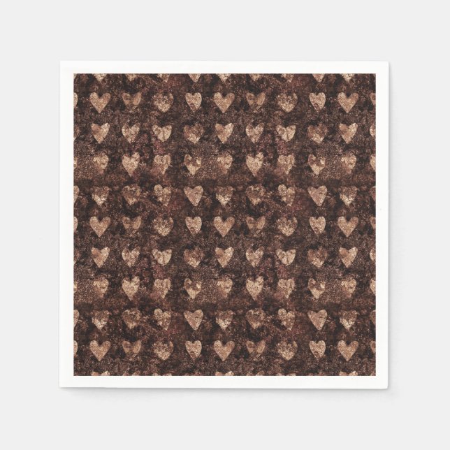 Serviette En Papier Soirée de Noël Motif Coeur Contemporain tendance (Devant)