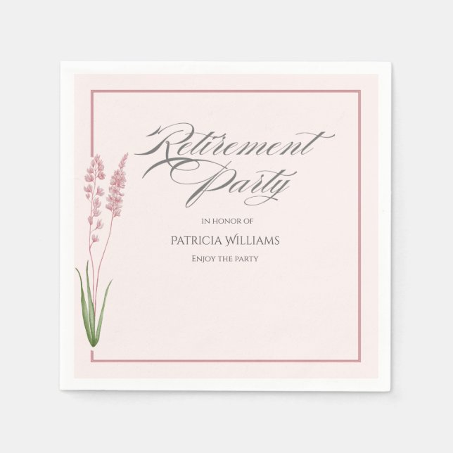 Serviette En Papier Soirée de retraite Fleur sauvage Pastel pour les f (Devant)