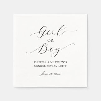 Serviette En Papier Soirée de révélation féminine minimaliste moderne