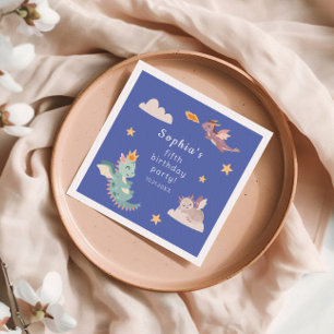 Serviette En Papier Soirée des Anniversaires de enfants du Cute Pastel