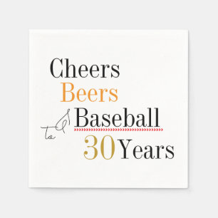 Serviette En Papier Soirée des bières et du baseball 30e anniversaire