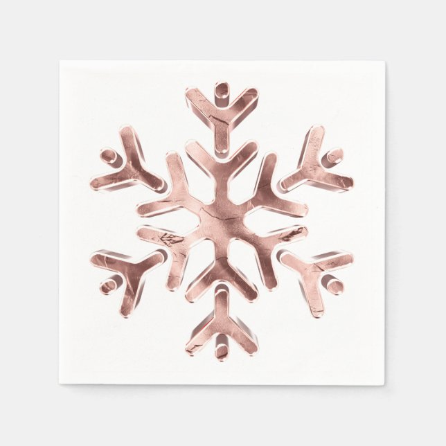 Serviette En Papier Soirée d'hiver Rose élégante (Devant)