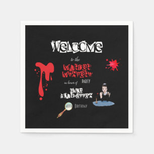 Serviette En Papier Soirée dîner élégant et sanglant de mystère polici