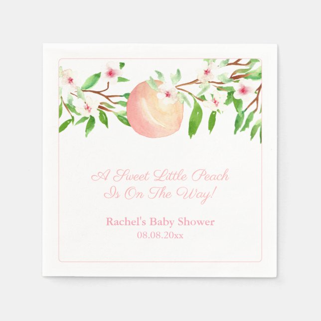 Serviette En Papier Soirée Douche pour bébé Peach Sweet (Devant)