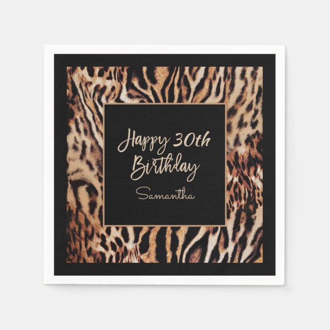 Serviette En Papier Soirée du 30e anniversaire de la Poster de animal  (Devant)