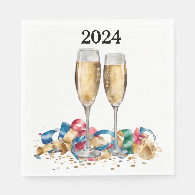 Serviette En Papier Soirée du Nouvel An (Devant)