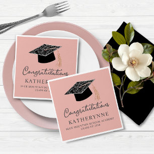 Serviette En Papier Soirée féminine moderne rose mignonne