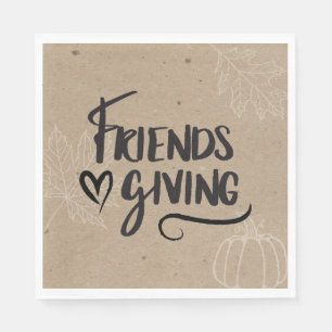 Serviette En Papier Soirée Kraft Friendsgiving