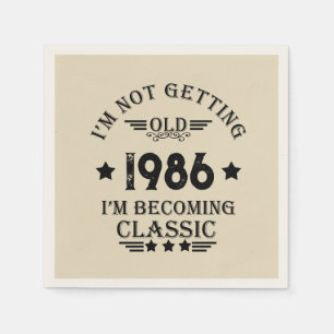 Serviette En Papier Soirée personnalisée vintage de 35 ans