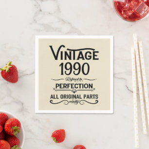Serviette En Papier Soirée personnalisée vintage de 35 ans