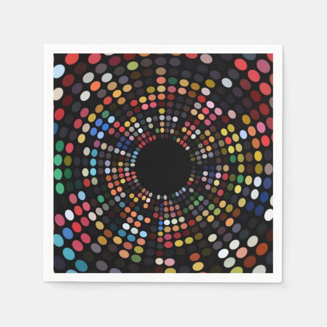 Serviette En Papier Soirée psychédélique des années soixante (Devant)