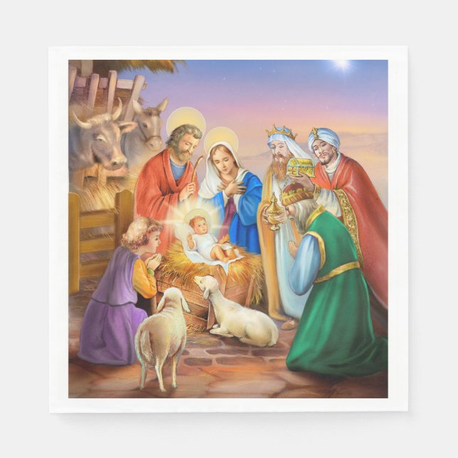 Serviette En Papier Soirée sainte, sainte famille (Devant)