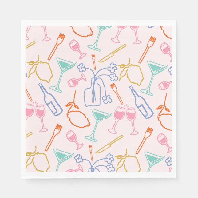 Serviette En Papier Soirée toscane (Devant)